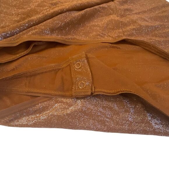 SKIMS Copper Shimmer Crew Neck Sleeveless Thong Bodysuit Sz 4X NWT - Picture 6 of 12